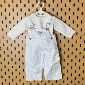 American Girl doll outfit - white denim overall